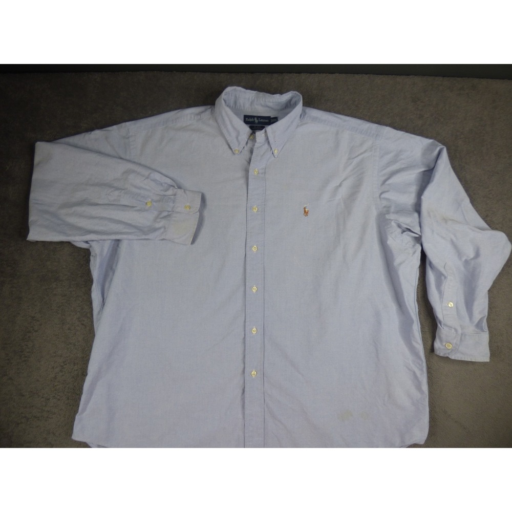 Ralph Lauren Blake Shirt Mens XXL Blue Oxford Cotton Button Down Long Sleeve